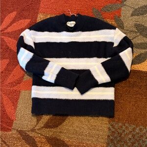 No Boundaries Black and White Striped Off-the-Shoulder Sweater